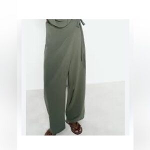 ZARA Sage Green Wrap Pants